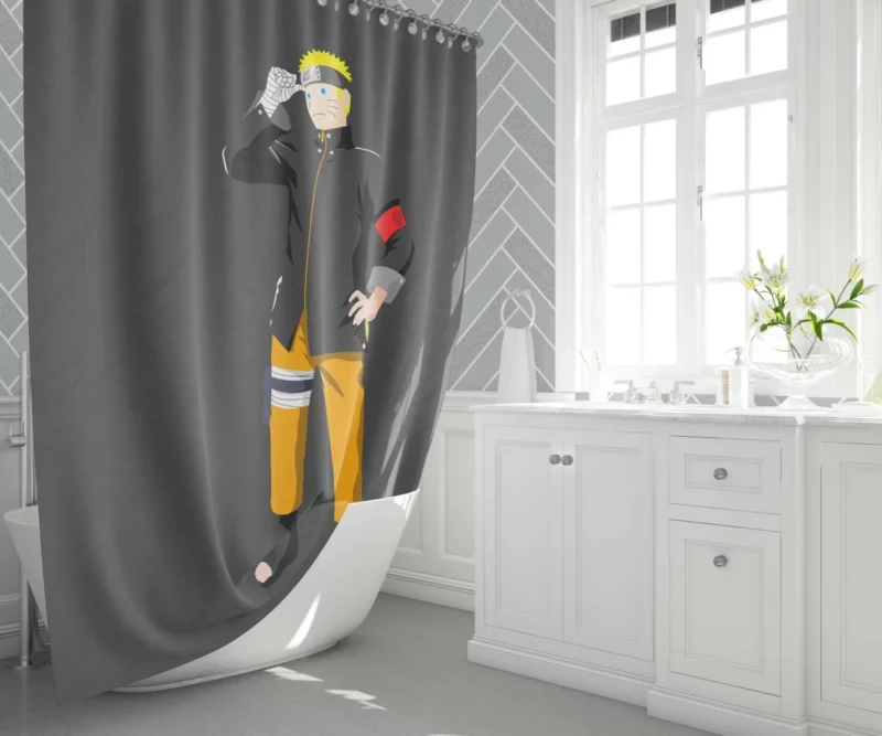 Minimalist Naruto Youth Anime Shower Curtain 1