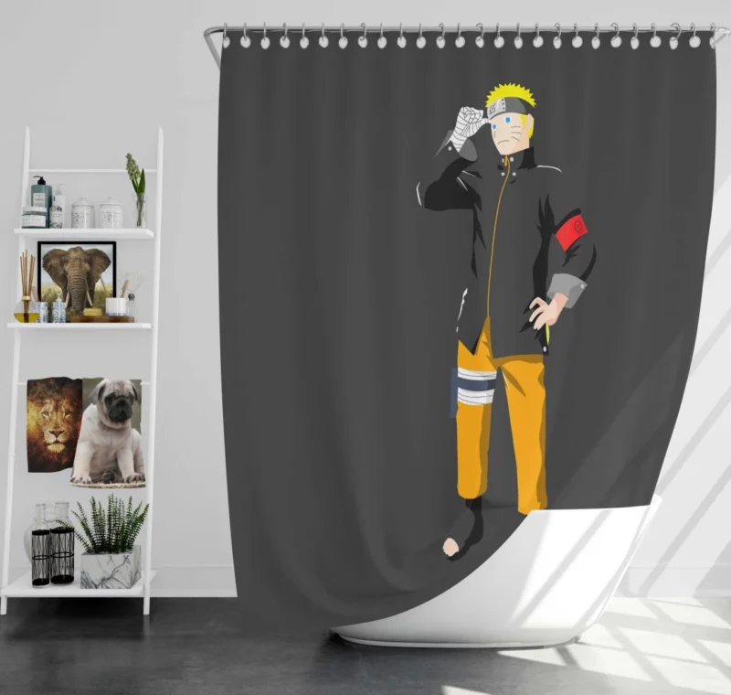 Minimalist Naruto Youth Anime Shower Curtain