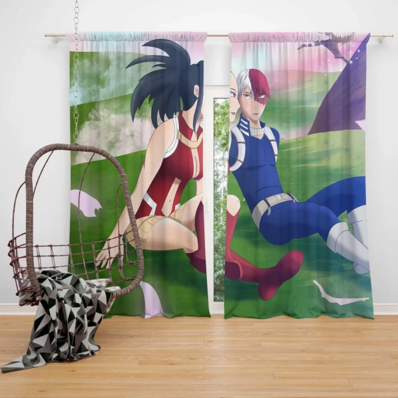 Momo and Shoto Heroic Pair Anime Curtain