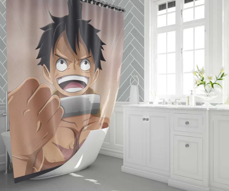 Monkey D. Luffy Anime Voyage Shower Curtain 1