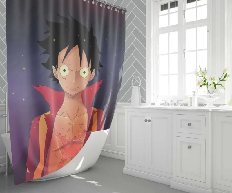 Monkey D. Luffy Future Pirate King Anime Shower Curtain 1