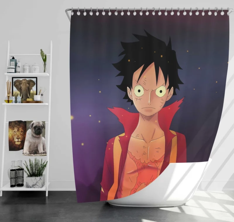 Monkey D. Luffy Future Pirate King Anime Shower Curtain
