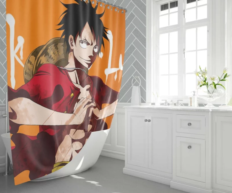 Monkey D. Luffy Pirate King Anime Shower Curtain 1