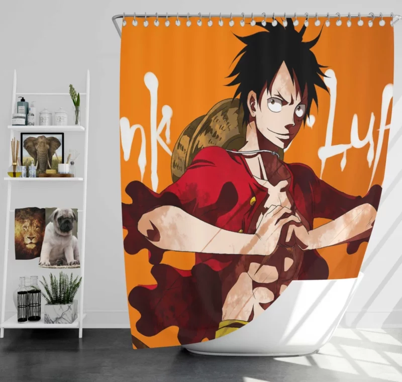 Monkey D. Luffy Pirate King Anime Shower Curtain