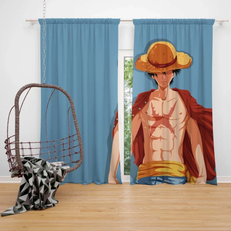 Monkey D. Luffy Straw Hat Captain Anime Curtain