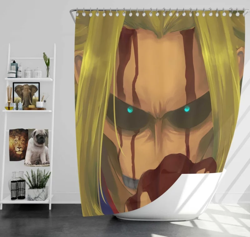 My Hero Academia Iconic Hero All Might Anime Shower Curtain