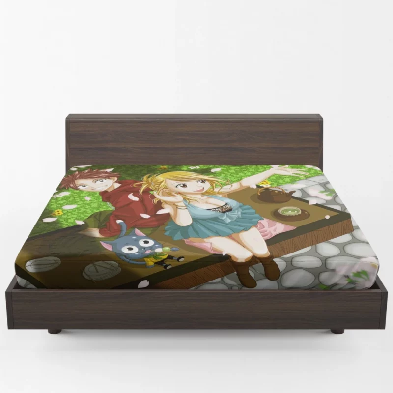 NaLu Blossoming Connection Anime Fitted Sheet 1