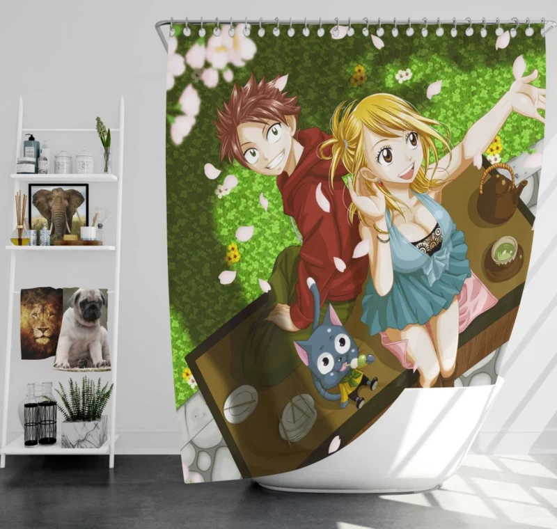 NaLu Blossoming Connection Anime Shower Curtain