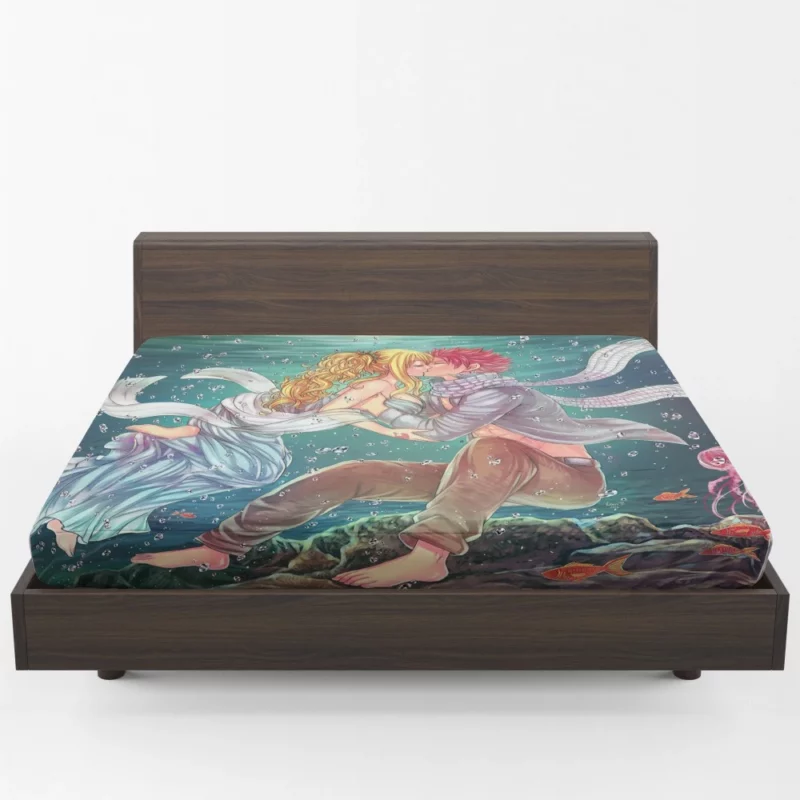 NaLu Journey in Fairy Tail Anime Fitted Sheet 1