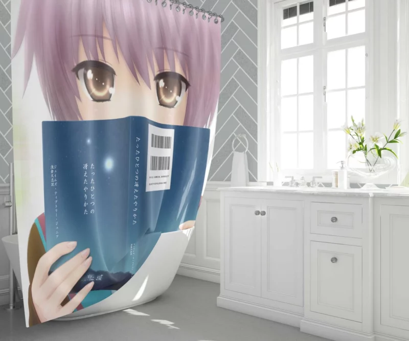 Nagato Yuki Enigmatic Presence Anime Shower Curtain 1