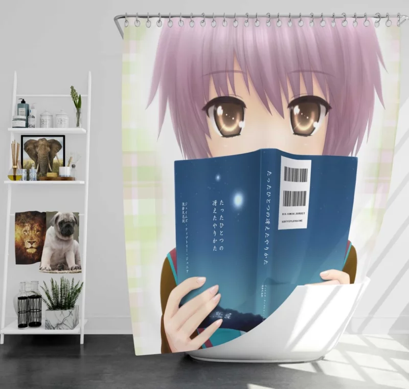 Nagato Yuki Enigmatic Presence Anime Shower Curtain