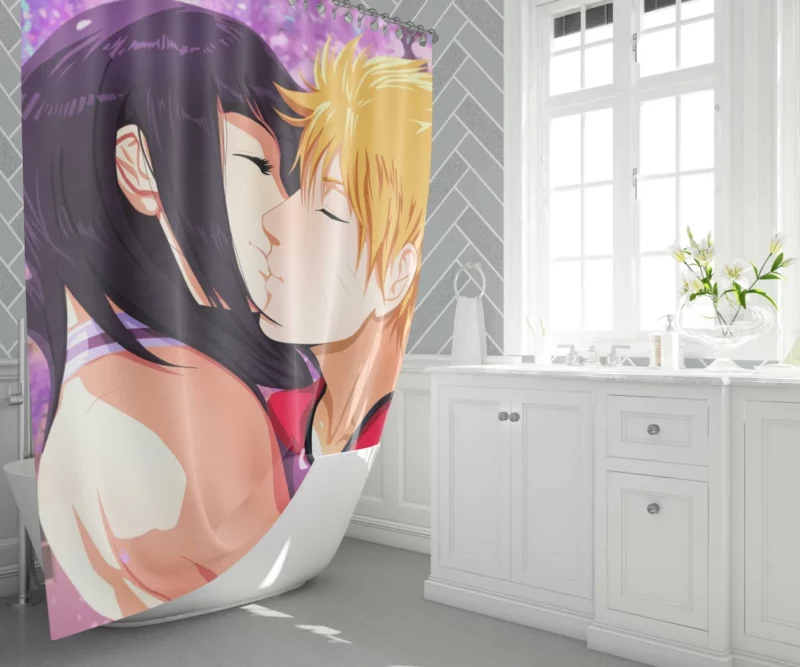 NaruHina Naruto and Hinata Union Anime Shower Curtain 1