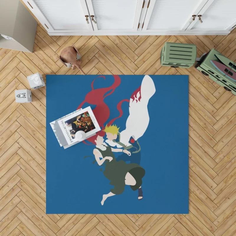 Naruto Childhood Minato Kushina Anime Rug