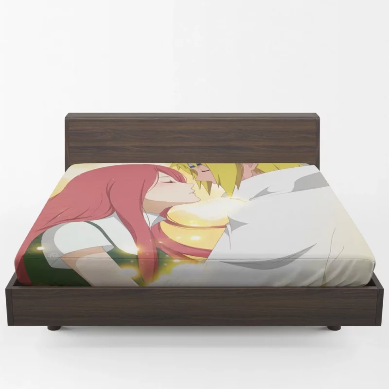 Naruto Family Minato and Kushina Anime Fitted Sheet 1