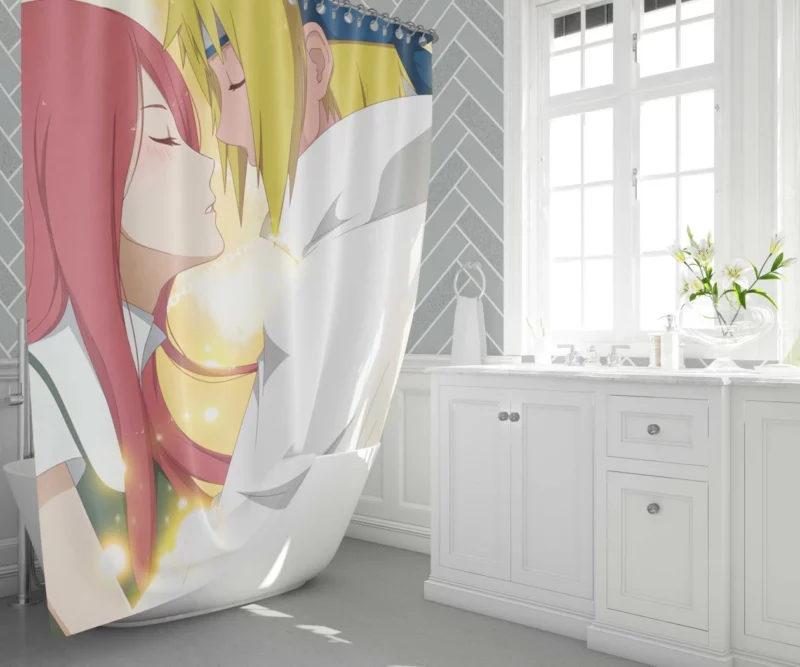 Naruto Family Minato and Kushina Anime Shower Curtain 1