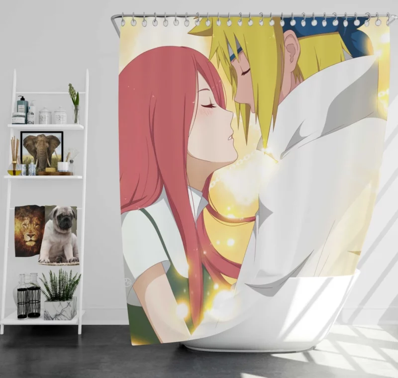 Naruto Family Minato and Kushina Anime Shower Curtain