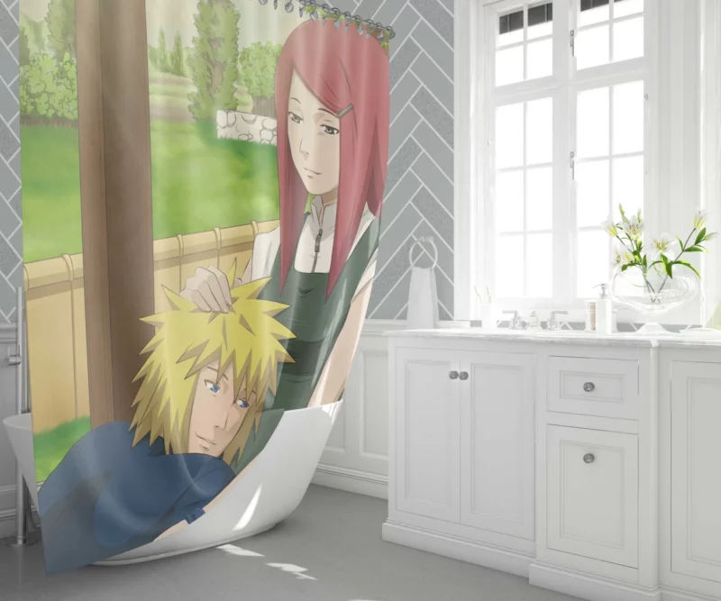 Naruto Parents Minato and Kushina Anime Shower Curtain 1