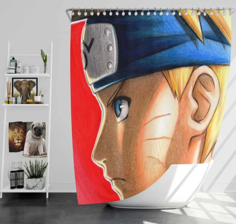 Naruto Unceasing Efforts Anime Shower Curtain