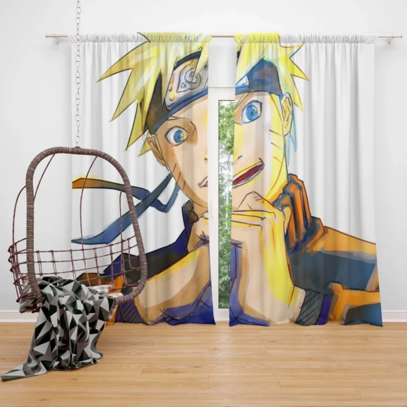 Naruto Uzumaki Blonde-Blue-Eyed Hero Anime Curtain