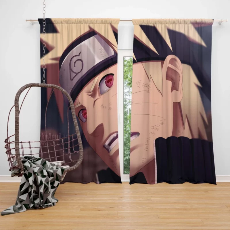 Naruto Uzumaki Red-Eyed Blond Hero Anime Curtain