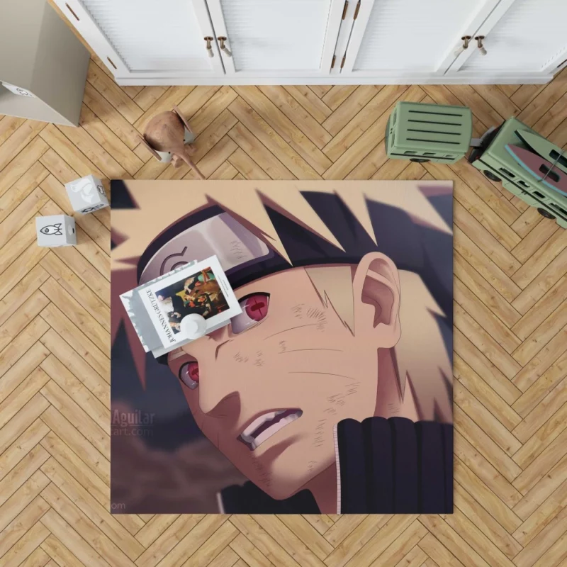 Naruto Uzumaki Red-Eyed Blond Hero Anime Rug