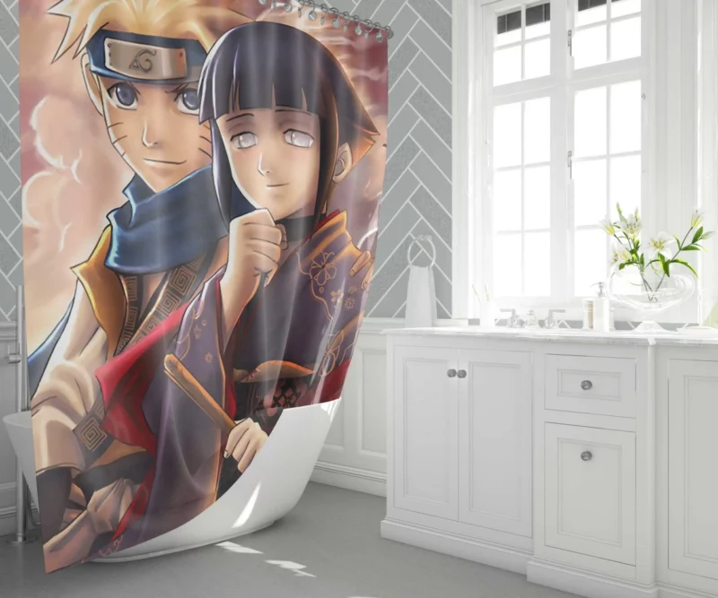 Naruto and Hinata Cherished Love Anime Shower Curtain 1