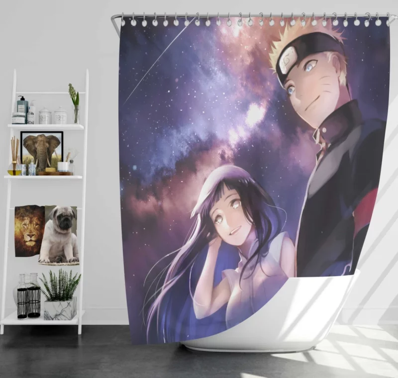 Naruto and Hinata Heartwarming Love Anime Shower Curtain