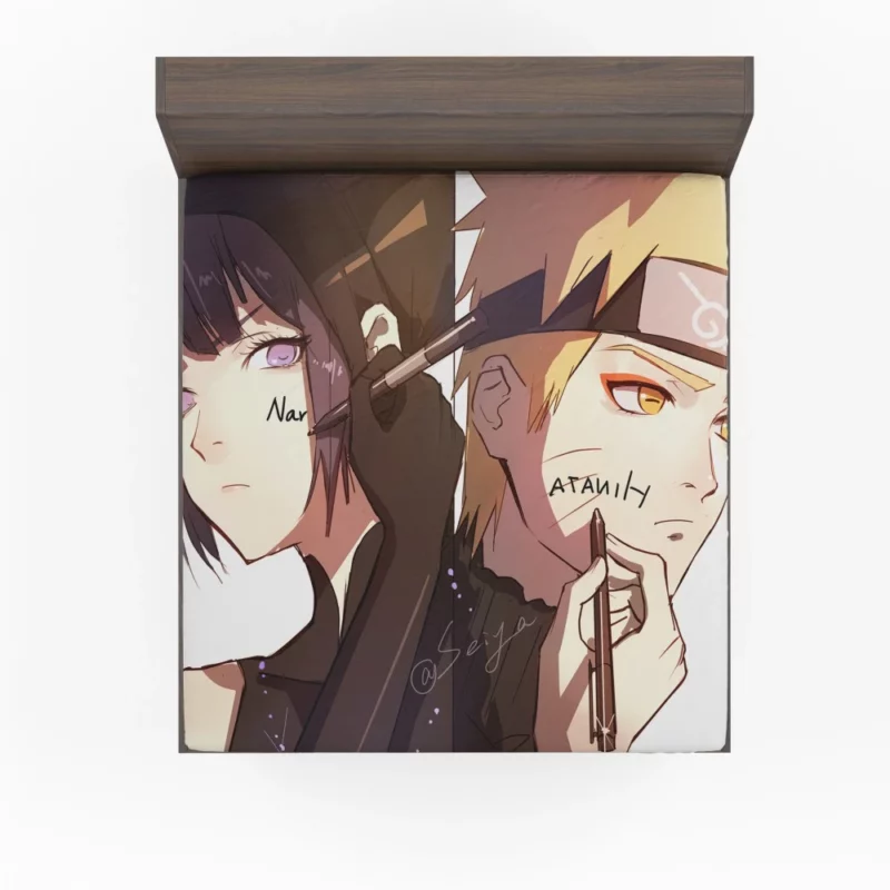 Naruto and Hinata Love Journey Anime Fitted Sheet