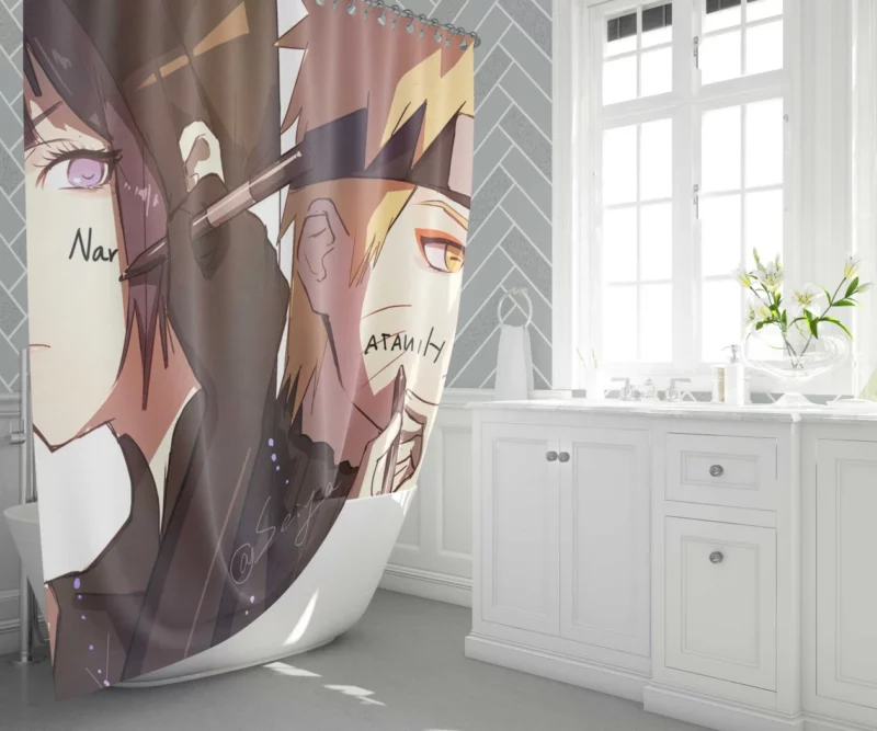 Naruto and Hinata Love Journey Anime Shower Curtain 1