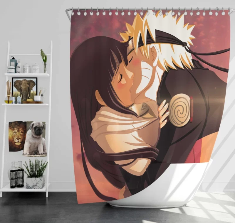 Naruto and Hinata Love Story Anime Shower Curtain
