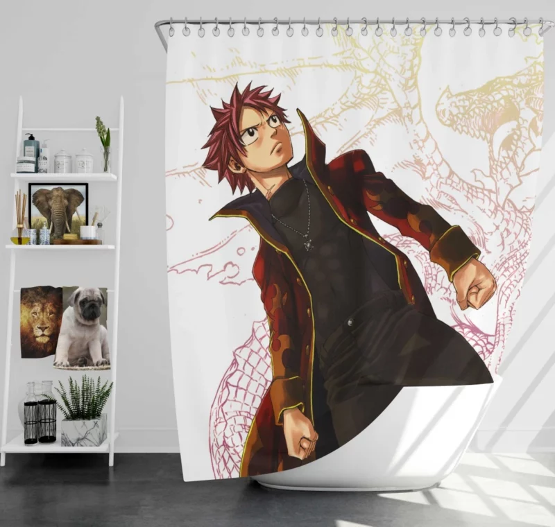 Natsu Dragneel Dragon Slayer Anime Shower Curtain