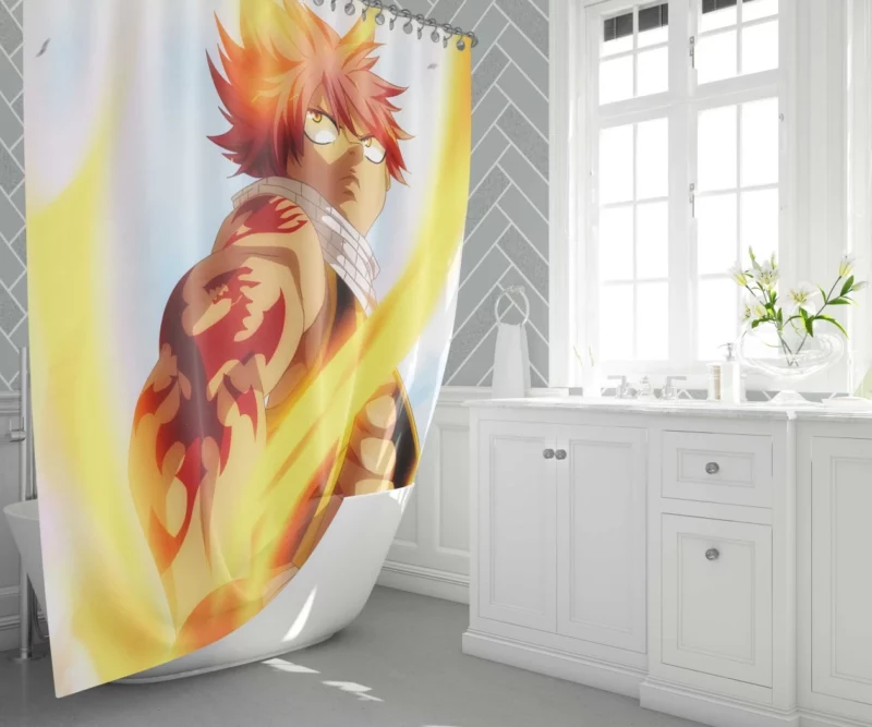 Natsu Dragneel Epic Journey Anime Shower Curtain 1