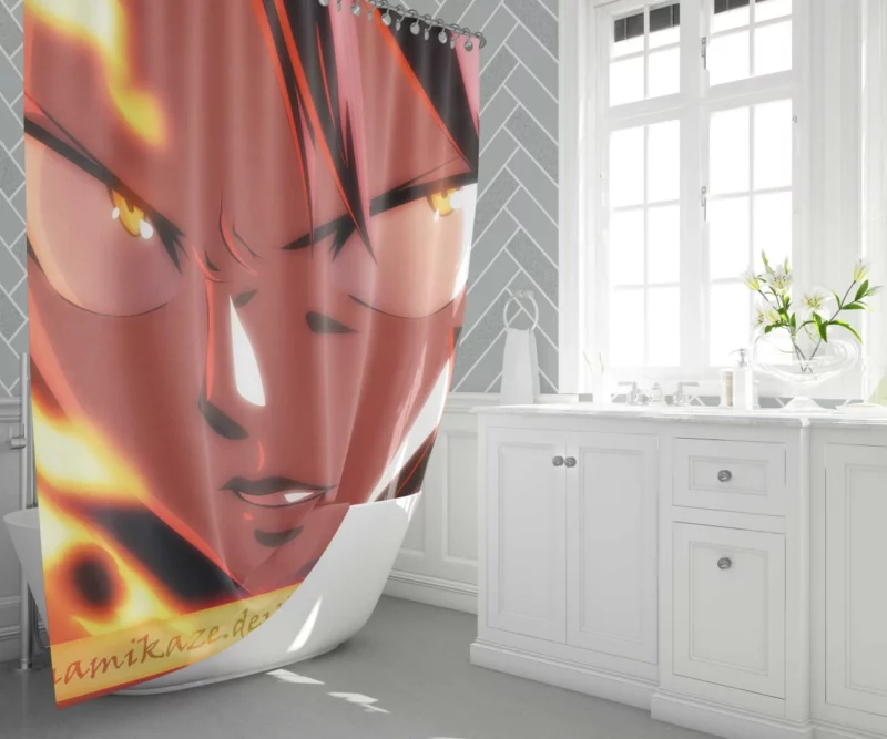 Natsu Dragneel Fiery Quest Anime Shower Curtain 1