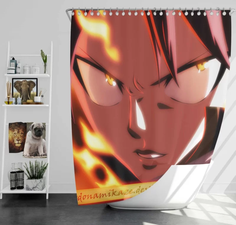 Natsu Dragneel Fiery Quest Anime Shower Curtain