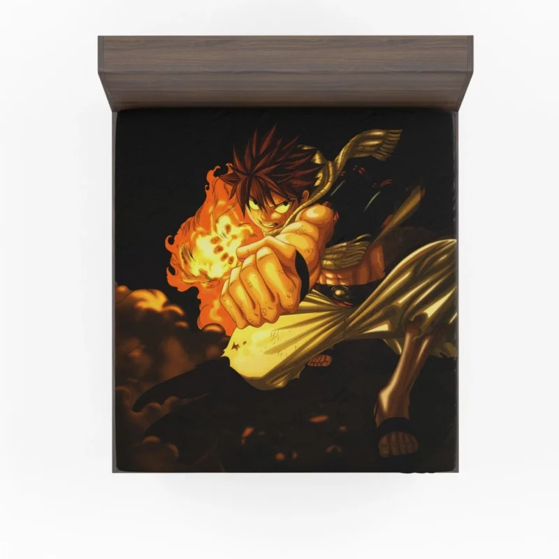 Natsu Dragneel Flaming Hero Anime Fitted Sheet