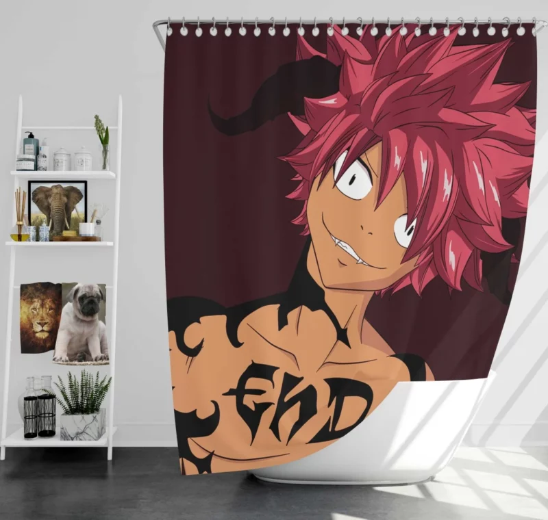 Natsu Dragneel Heroic Tale Anime Shower Curtain