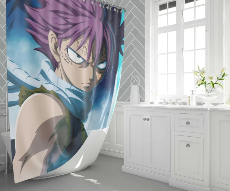 Natsu Dragneel Igniting Courage Anime Shower Curtain 1