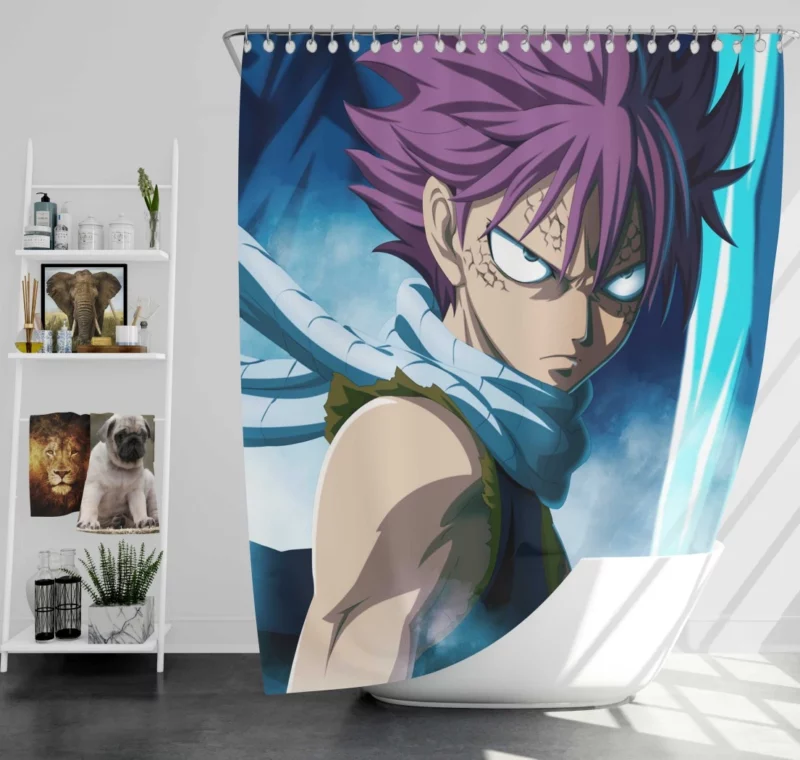 Natsu Dragneel Igniting Courage Anime Shower Curtain