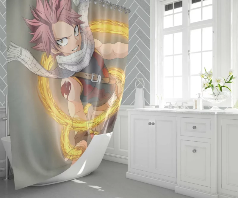 Natsu Dragneel Unforgettable Tale Anime Shower Curtain 1