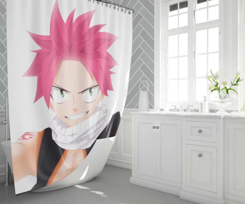 Natsu Dragneel Unyielding Spirit Anime Shower Curtain 1