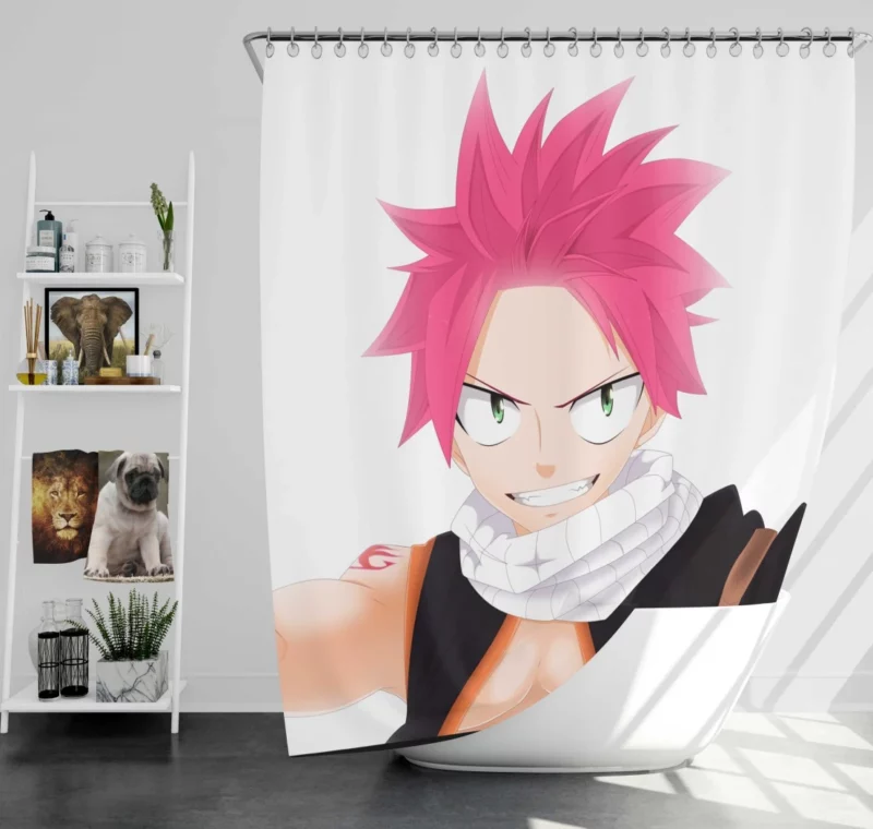 Natsu Dragneel Unyielding Spirit Anime Shower Curtain