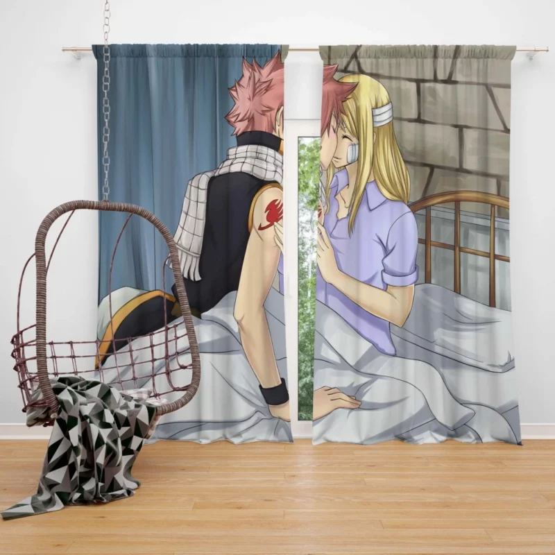 Natsu Dragneel and Lucy Heartfilia Anime Curtain