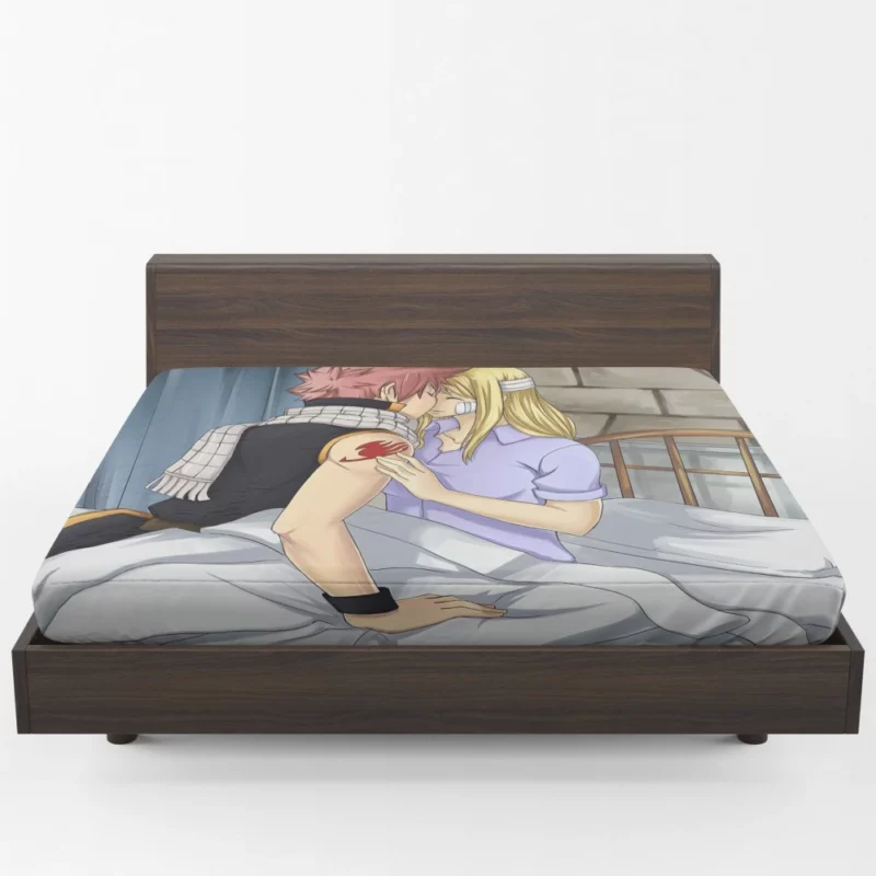 Natsu Dragneel and Lucy Heartfilia Anime Fitted Sheet 1