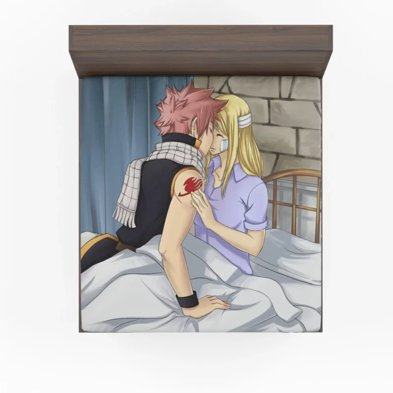 Natsu Dragneel and Lucy Heartfilia Anime Fitted Sheet