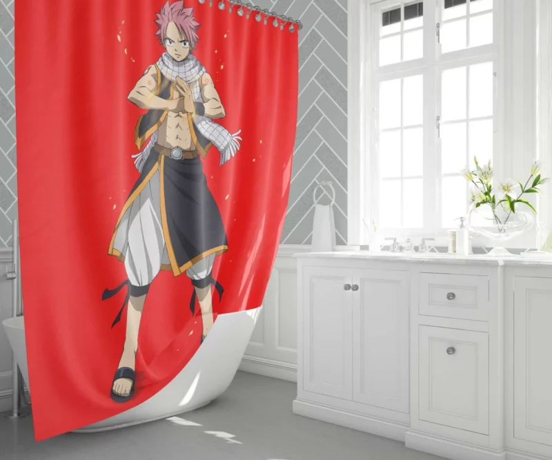 Natsu Fiery Quest Anime Shower Curtain 1