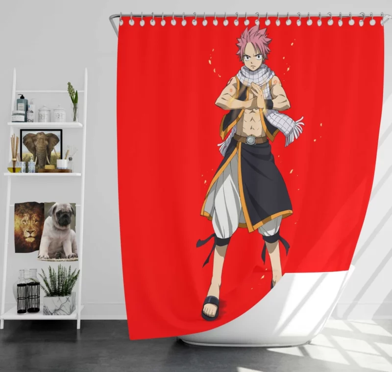 Natsu Fiery Quest Anime Shower Curtain