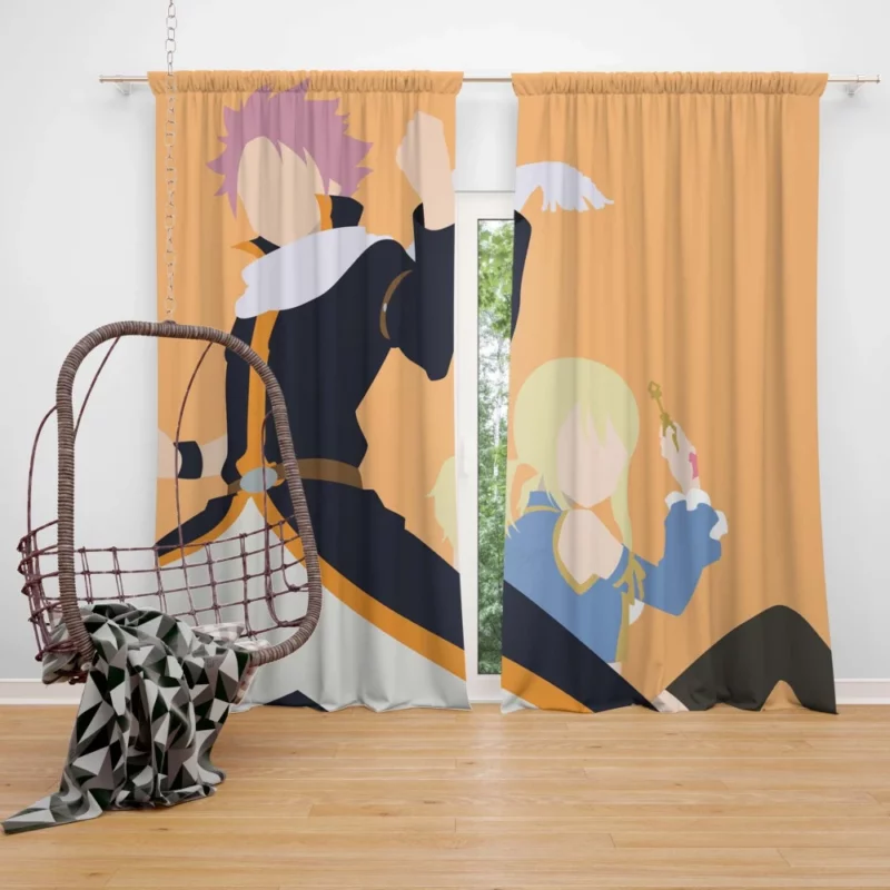 Natsu and Lucy Adventures Anime Curtain