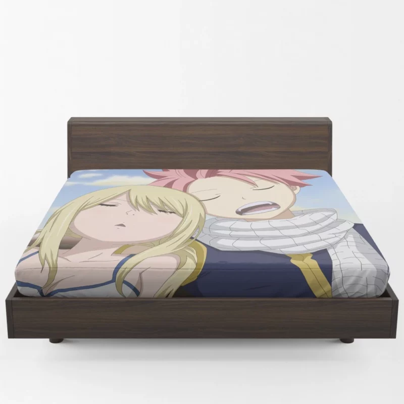 Natsu and Lucy Unbreakable Bond Anime Fitted Sheet 1