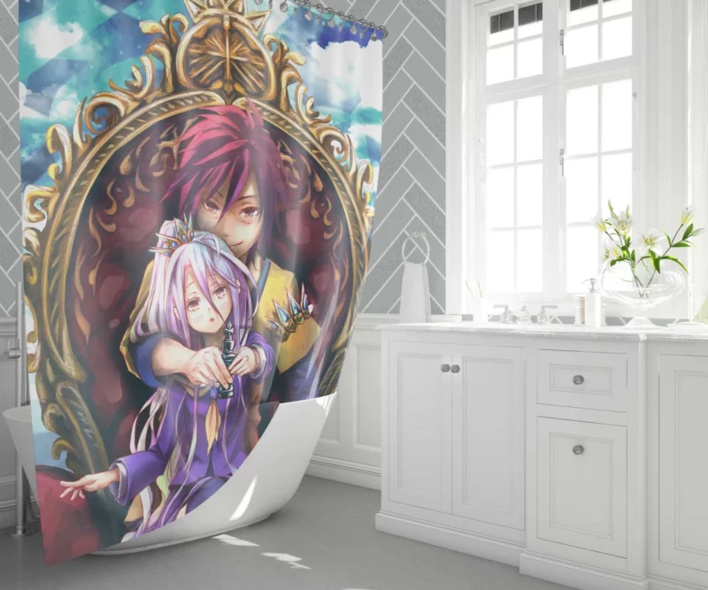 No Game No Life Siblings Adventure Anime Shower Curtain 1