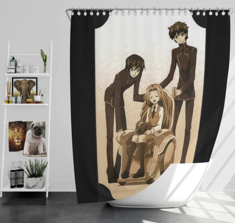 Nunnally Lamperouge Suzaku Kururugi Lelouch Lamperouge Anime Shower Curtain